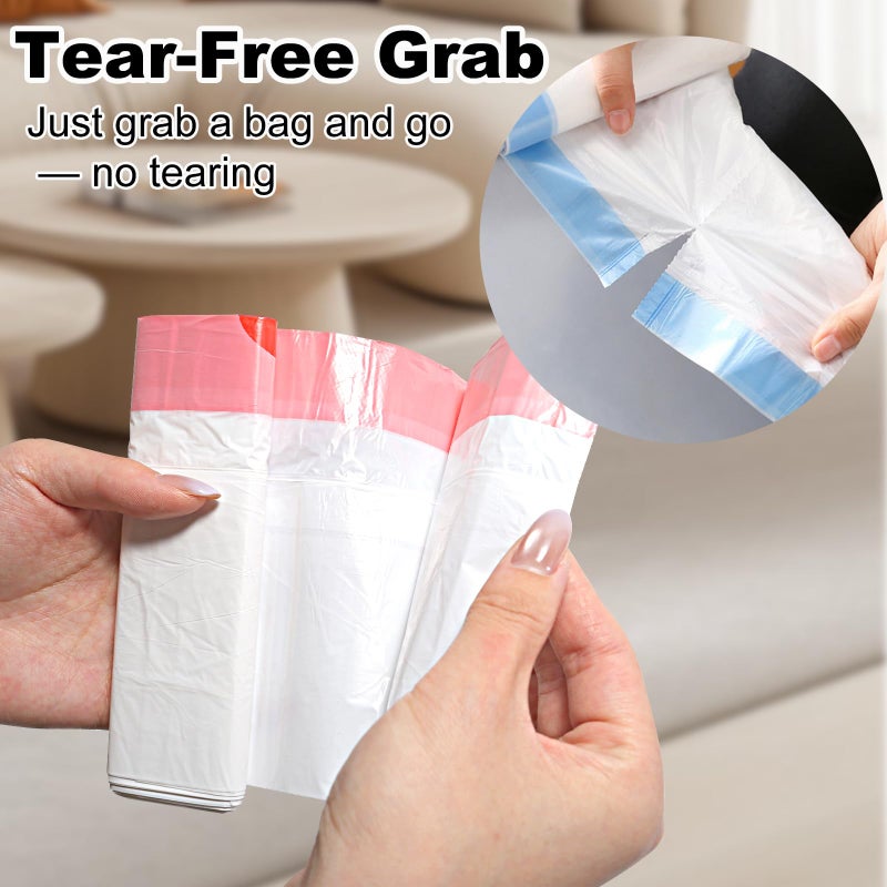 ELPHECO 1.6 Gallon Small Trash Bags 60 Count - For 1.2-2 Gallon Trash Cans, 4.5-8L Drawstring Garbage Bags, Strong Bathroom Trash Bags, Clear Tear free Garbage Bags, 60 Count / 6 Rolls - Image 4